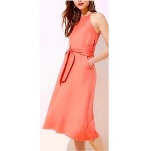 LOFT Coral Midi Dress